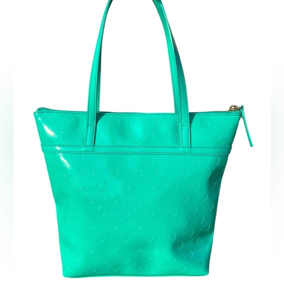 EUC Kate Spade Camellia Street Teal Patent Leather Handbag - Picture 3 of 14